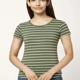 Dreamz by Pantaloons Green Cotton Striped Top-image-99