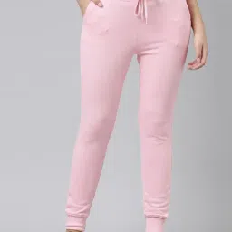 TWIN BIRDS Pink Cotton Joggers-image-72