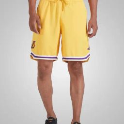Shop The Arena Yellow Los Angeles Lakers Basketball Performance Shorts-image-25