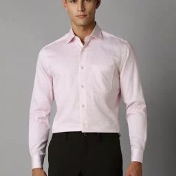 Louis Philippe Pink Cotton Regular Fit Printed Shirt-picture-40