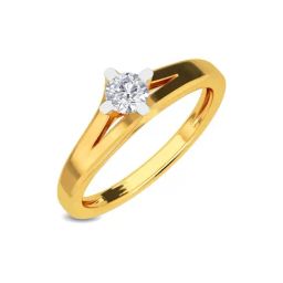 Kisna Diamond & Gold Jewellery 0.20 CT Eloise Solitaire 14k (585) Diamond & Gold Ring For Women-image-11