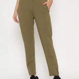 Madame M Secret Olive Regular Fit Printed Trackpants-picture-32