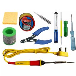 Fadman 9 In 1 Yellow & Full Red Soldering Iron Kit 25 W Corded Flat Copper, Iron & Nickle Tip-37