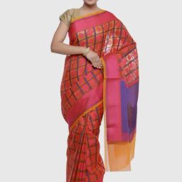 Banarasi Silk Works Pink Silk Woven Saree With Unstitched Blouse-image-62