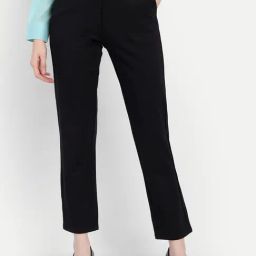 Broadstar Black Relaxed Fit High Rise Trousers-image-115