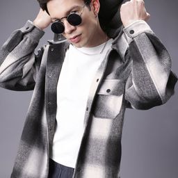 SOKO STREET Checked Tailored Jacket With Detachable Hood-picture-3