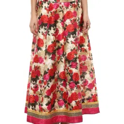 Fusion Beats Pink Floral Print Maxi Skirt-image-59