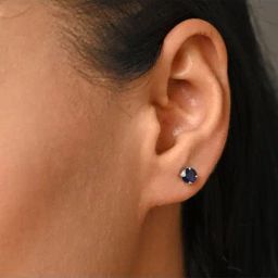 Clara 92.5 Sterling Silver Royal Blue Minimal Daily Wear Stud Earrings for Kids Girls-image-63