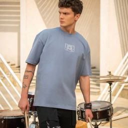 Louis Stitch Grey Regular Fit Graphic T-Shirt-image-88