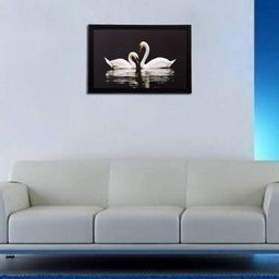 eCraftIndia Black & White Lovely Ducks Matt Textured Wall Art-image-3