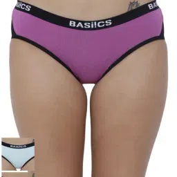 BASIICS by La Intimo Multicolor Cotton Hipster Panty( Pack Of 3 )-image-23
