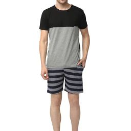Vimal Jonney Multi Cotton Regular Fit Colour Block Nightwear Set-image-30