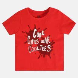 Miniklub Girls Red Printed Regular Fit Knit Top-17