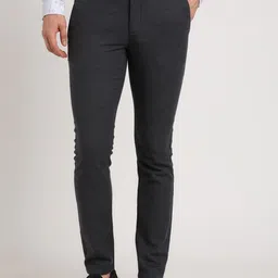 Turtle Men Checked Relaxed Tapered Fit Chinos Trousers-picture-19