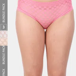 Amour Secret Women Pack Of 3 Mid Rise Anti-Bacterial Hipster Briefs-picture-49
