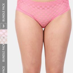 Amour Secret Women Pack Of 3 Mid Rise Sheer Self-Design Anti-Bacterial Hipster Briefs-15