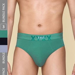 XYXX Pack Of 3 Cotton Anti Microbial Basic Briefs XYBRF3PCKN835-picture-14