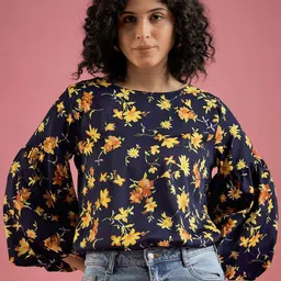 Mayra Women Floral Print Puff Sleeves Top-image-66