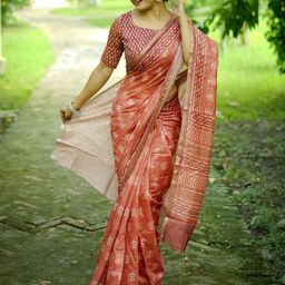 DIVASTRI Floral Block Print Saree-picture-33