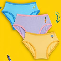 XY Life 50% Pack Of 3 Moisture Absorbent Antimicrobial Printed Hipsters - Blue Violet & Yellow-image-40