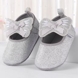 Cute Walk by Babyhug Booties Bow Applique - Silver-image-15