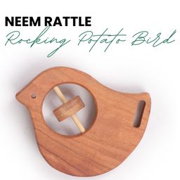 OPA Toys Natural Wooden Neem Rattle Rocking Potato Bird is a safe, eco-friendly toy designed to entertain and soothe babies aged 3-24 months.-17