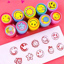 New Pinch Motivational Stamps for Kids 10 Pcs Plastic Stamp Toys - Multicolor-25