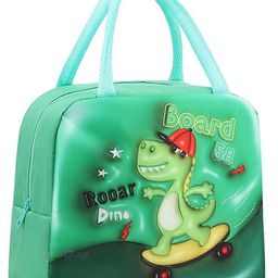 Butterthief 3D Dino Printed Insulated Leak Proof Lunch Box Bag for School Kids - Color May Vary-image-28