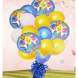 Funcart Baby Shark Balloon Decoration Bouquet Multicolor - Pack of 16-image-26