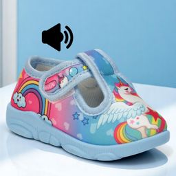 Lil Lollipop Unicorn & Rainbow Designed Musical Shoes - Blue-image-32