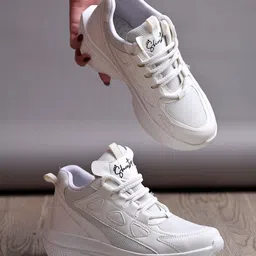 Shoetopia Colour Blocked Sports Shoes - White-picture-25