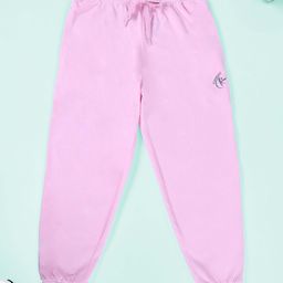 Kiddopanti Cotton Knit Solid Joggers - Baby Pink-image-47