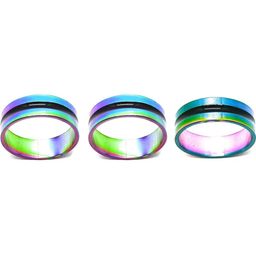 Dynamic Retail Global Set of 3 Rings for Men & Women, Multicolor-Green Alloy Ring ()-31