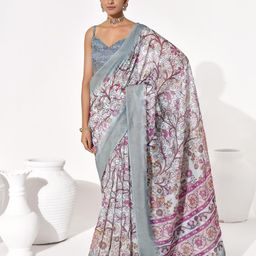 Kalista Floral Printed Woven Design Cotton Saree-image-22