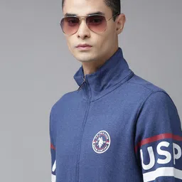 U S Polo Assn Denim Co Men Navy Blue Typography Turtle Neck Sweatshirt-image-36