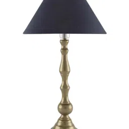 Homesake Golden Teardrop Brushed Lamp with Black Shade (Bulb Included) - Set of 1 image 2
