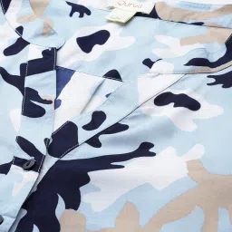 Qurvii Sky Blue Printed Top image 5