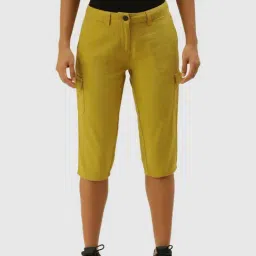 IVOC Mustard Cotton Mid Rise Capris-picture-16