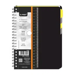 Pragya Pro A5 Subject Notebook 58/60 GSM 300 Pages with Plastic Cover 14.5x21 cm (Pack of 4)-3