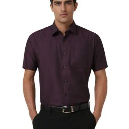 Van Heusen Purple Cotton Regular Fit Printed Shirt-picture-21