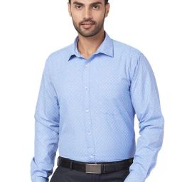 Park Avenue Blue Slim Fit Checks Shirt-image-92