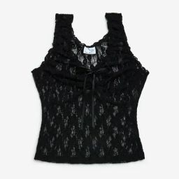 Superstar by Westside Black Lace Detailed Cotton-Blend Camisole-image-51