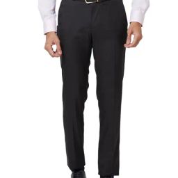 Raymond Black Slim Fit Texture Trousers-picture-28