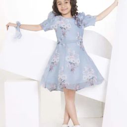 Peppermint Girls Sky Blue Floral Dress-picture-24