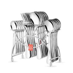 FnS Victoria Silver Stainless Steel Cutlery - Set of 24-1