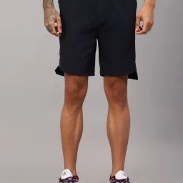 Vector X Navy Regular Fit Plain Running Shorts-image-0
