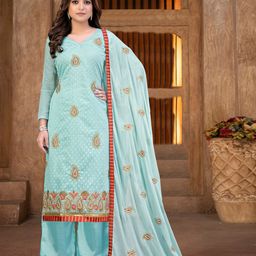 SHADOW & SAINING Paisley Embroidered Pure Cotton Unstitched Dress Material-image-90