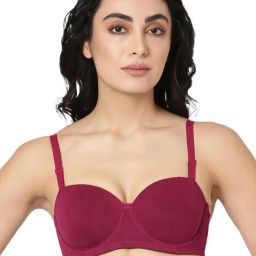BLOSSOM Maroon Medium Coverage Demi Cup Bra-48