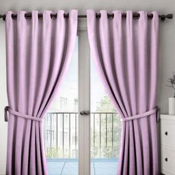 BIANCA Satin Curtain-Blocks 99% Sunlight & Reduces Noise [Eyelet Pattern]-2pc 7.5 Ft-plain-roseberry-image-76