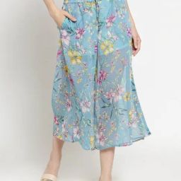 Sera Blue Floral Print Culottes-image-37